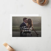 Foto des handgeschriebenen Hochzeitstages Mitteilungskarte (Vorderseite/Rückseite Beispiel)