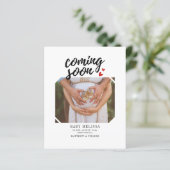 Foto des Haushalts Bald verkündet Schwangerschaft (Stehend Vorderseite)