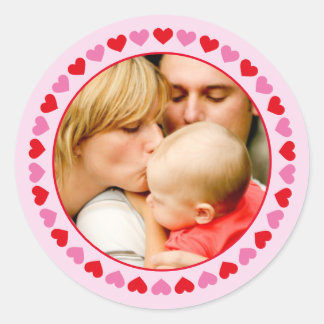 Foto des Herzens - Valentinstag Runder Aufkleber