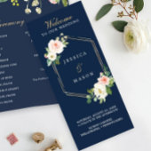 Foto des Hochzeitsprogramms "Navy Blue Blush" Flyer