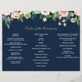Foto des Hochzeitsprogramms "Navy Blue Blush" Flyer (Hinten)