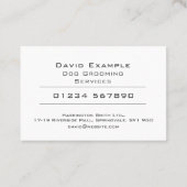 Foto des Hundes auf einem Hundefeld Visitenkarte (Rückseite)