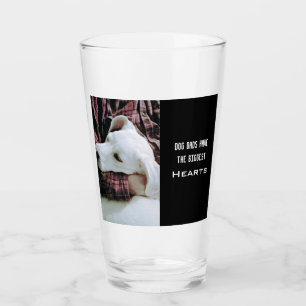 Foto des Hundes Vater Hugging Niedlich White Labra Glas