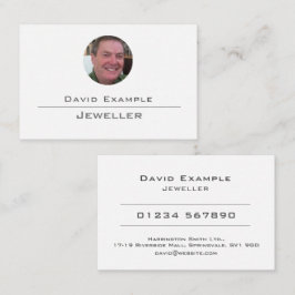 Foto des Inhabers auf einer JuwelierVisitenkarte Visitenkarte