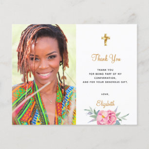 Foto des Konfirmationsbudgets, Blumenmädchen dankt