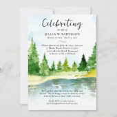 Foto des Lebens am bewaldeten See Einladung (Vorderseite)