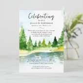 Foto des Lebens am bewaldeten See Einladung (Stehend Vorderseite)