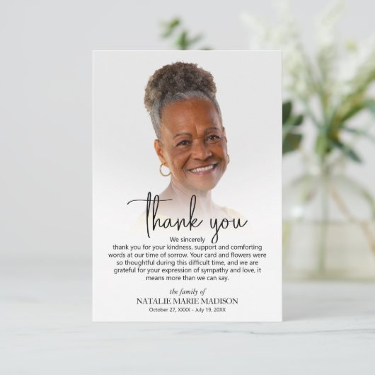 Foto des Lebens Dankeskarte (Stehend Vorderseite)