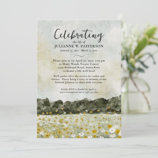 Foto des Lebens in Aquarellen Einladung (Stehend Vorderseite)