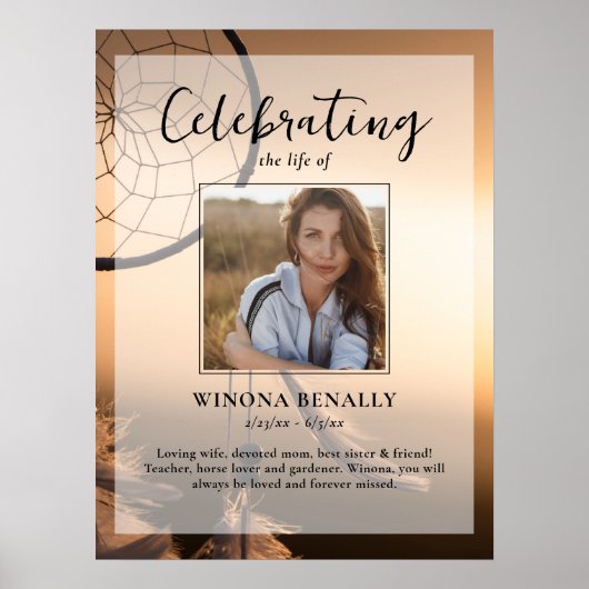 Foto des Lebens, Traumfänger, Beerdigung Poster (Vorne)