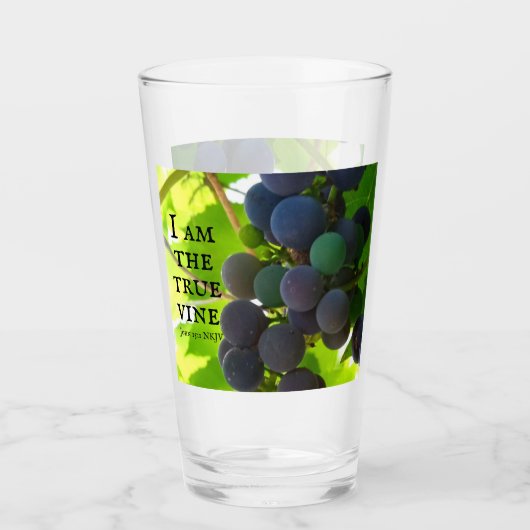 Foto des Lila Traubenschnitts von John Bible Verse Glas (Vorderseite)