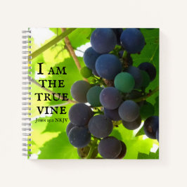 Foto des Lila Traubenschnitts von John Bible Verse Notizblock