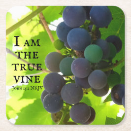 Foto des Lila Traubenschnitts von John Bible Verse Rechteckiger Pappuntersetzer