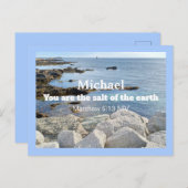 Foto des Meeressalzes der Erde Matthew 5:13 Blau Postkarte (Vorne/Hinten)