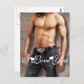 Foto des Menschen in der Brust Bild I Liebe Sie Postkarte (Vorne/Hinten)