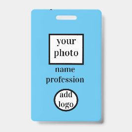 Foto des Mitarbeiters, Bar, Logo, Name Abzeichen Ausweis