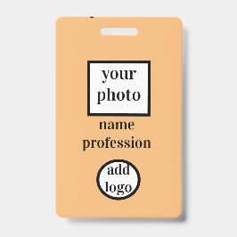 Foto des Mitarbeiters, Bar, Logo, Name Abzeichen Ausweis