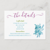 Foto des modernen hellen Blütenblau Rosa Begleitkarte (Vorderseite)