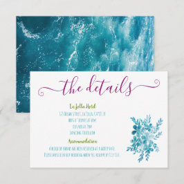 Foto des modernen hellen Blütenblau Rosa Begleitkarte