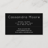 Foto des Musterdarstellers Visitenkarte (Rückseite)