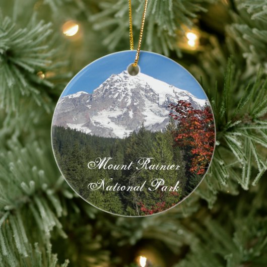 Foto des Nationalparks Mount Rainier Keramikornament (Baum)