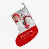 Foto des Neugeborenen, das am Wertvollsten ist Kleiner Weihnachtsstrumpf (Rückseite (Hängend))