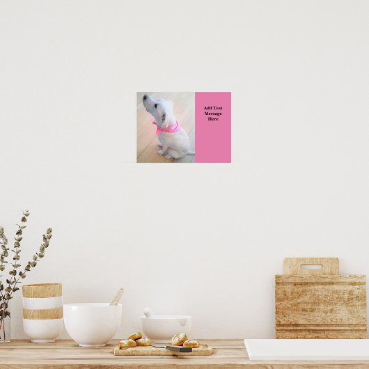 Foto des Niedlichen Hundes, der nach oben sucht, T Poster (Küche)