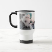 Foto des Niedlichen Hundes mit grünem Skarabäus, d Reisebecher (Links)