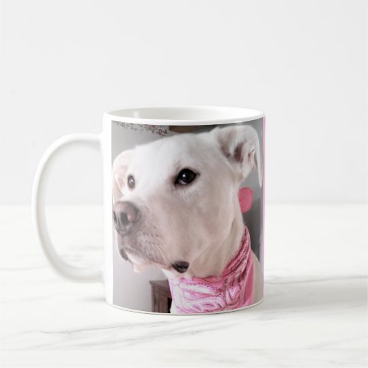 Foto des Niedlichen weißen Hundes personalisieren Kaffeetasse (Links)