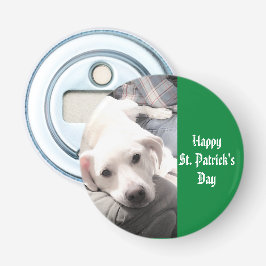 Foto des Niedlichen Welpenhundes Green St. Patrick Flaschenöffner