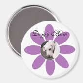 Foto des Niedlichen Welpenhundes in Lila Blume Magnet (Vorderseite/Rückseite)