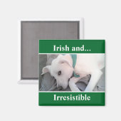Foto des Niedlichen Welpenhundes St. Patrick's Day Magnet (Vorderseite/Rückseite)