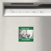 Foto des Niedlichen Welpenhundes St. Patrick's Day Magnet (In Situ (Geschirrspüler))