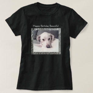 Foto des Niedlichen Winterschneetags des Welpenhun T-Shirt