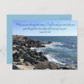 Foto des Ozeans durch das Wasser Isaiah 43:2 Blau Postkarte (Vorne/Hinten)