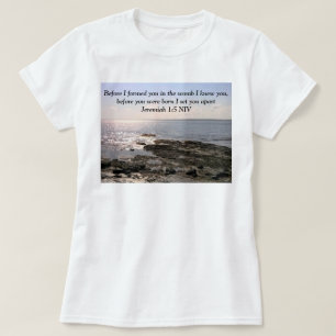 Foto des Ozeans Gott Wissen Sie Bibelverse T-Shirt