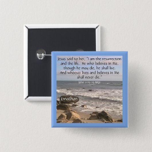 Foto des Ozeans mit Auferstehung Ostern Button (Vorne & Hinten)