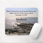 Foto des Ozeans mit Jeremiah 1:5 Gott wusste Sie Mousepad (Mit Mouse)