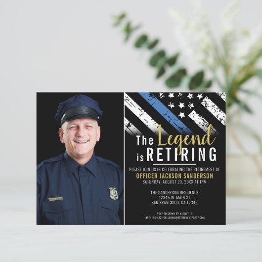 Foto des Party für die Polizeieinweisung in dünner Einladung (Stehend Vorderseite)