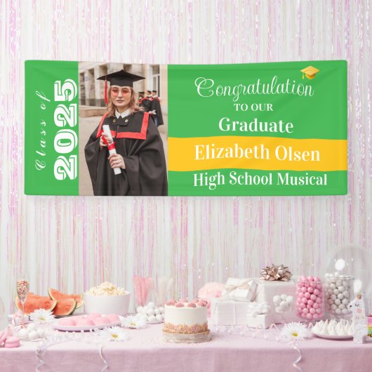 Foto des personalisierten Abschlusses, Name Banner (Party)