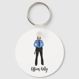 Foto des personalisierten Polizeibeamten und Name Schlüsselanhänger