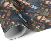 Foto des personalisierten Vaters Elegantes Musterv Geschenkpapier (Rolleneckpunkt)