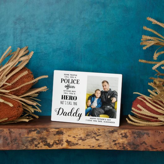 Foto des Polizeibeamten Hero Daddy Vathers Day Fotoplatte (Seite)