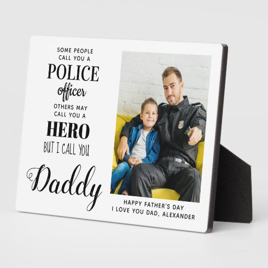 Foto des Polizeibeamten Hero Daddy Vathers Day Fotoplatte (Seite)
