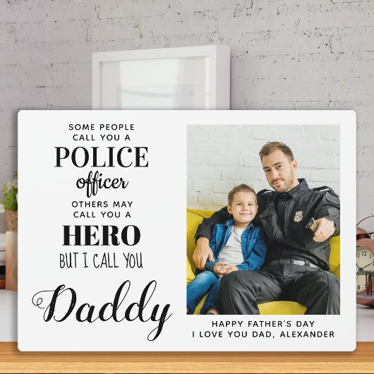 Foto des Polizeibeamten Hero Daddy Vathers Day Fotoplatte