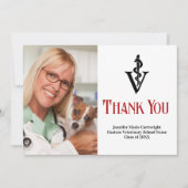 Foto des Red Black Veterinary Office benutzerdefin Dankeskarte (Vorderseite)