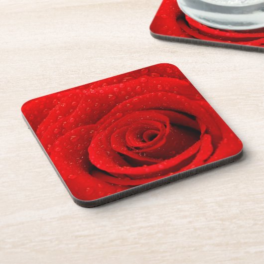 Foto des Rosen-Hintergrundes Getränkeuntersetzer (Linke Seite)
