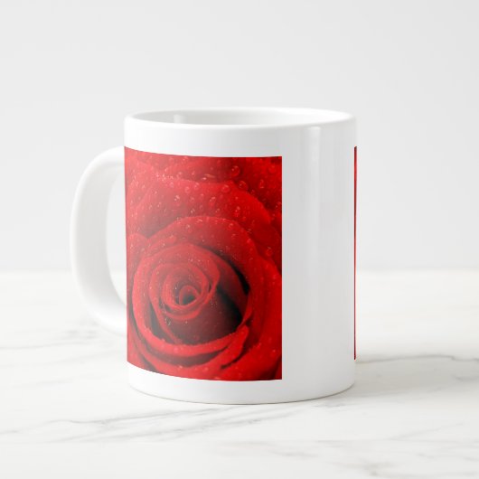 Foto des Rosen-Hintergrundes Jumbo-Tasse (Vorderseite Links)