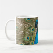 Foto des schönen Pfauens mit Spread Feathers Kaffeetasse (Links)