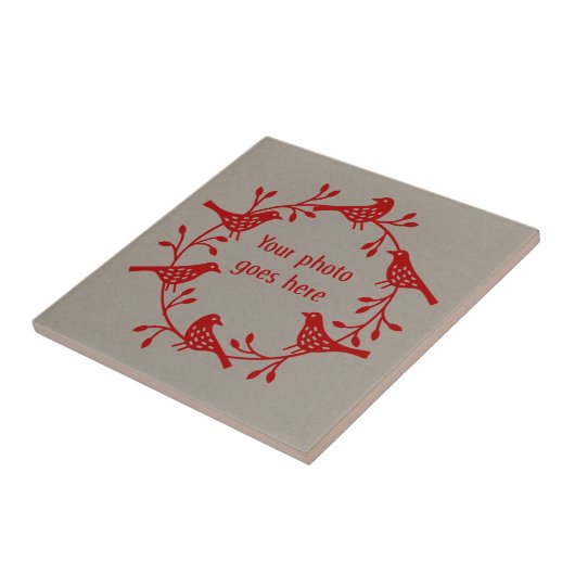 Foto des skandinavischen Vogelschadens Fliese (Seite)